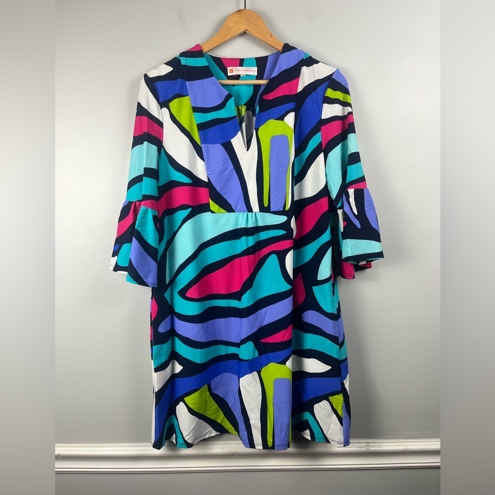 Jude Connally Kerry dress Jude Cloth in multi color mosaic blue size small